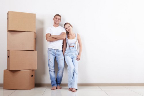 Professional removalists preparing for a house move
