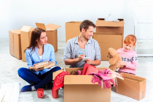 Eco-friendly packing materials used in sustainable removal services.
