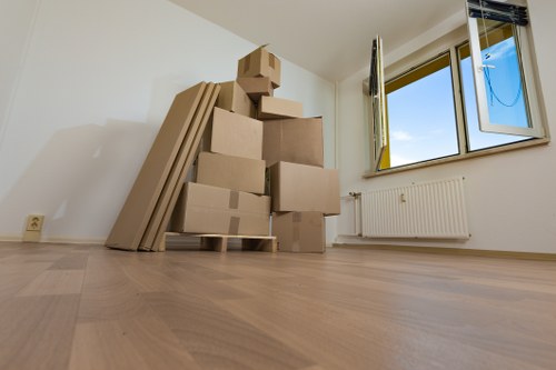 Man packing fragile items securely