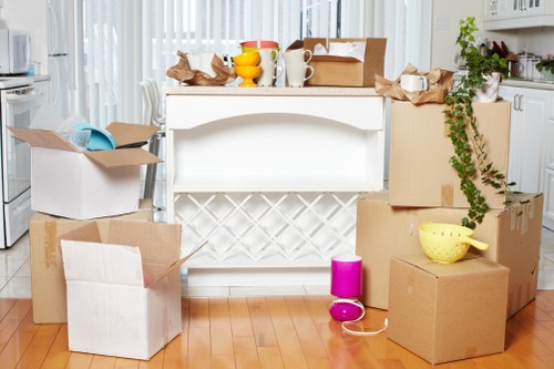 Secure packing of household items for safe transport.