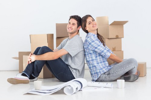 Professional removal service team handling furniture.