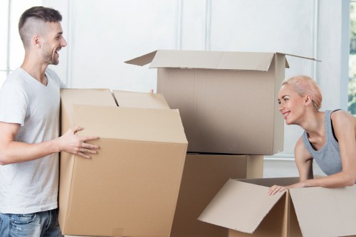 Satisfied customers receiving their belongings after a move